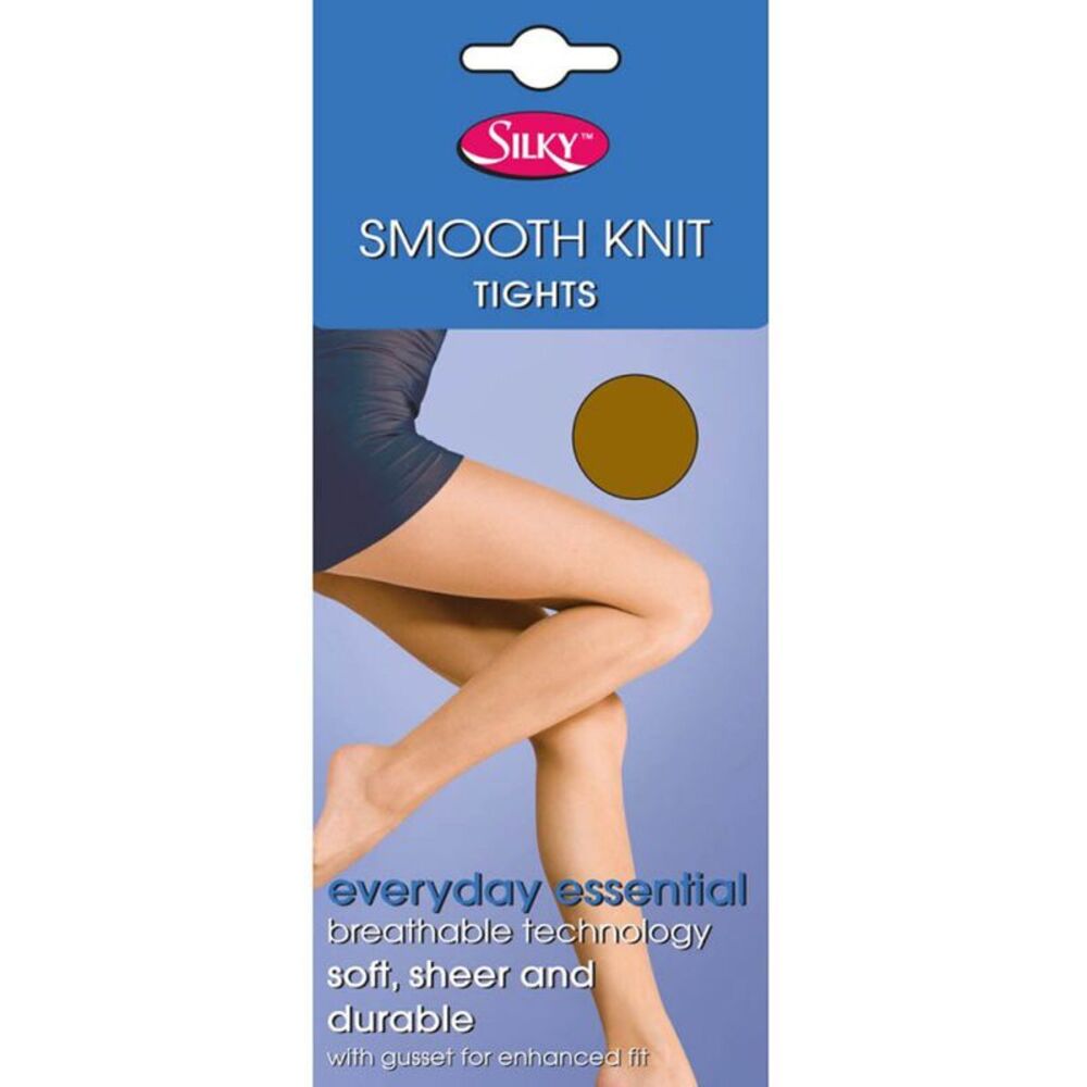 Silky Womens/Ladies Smooth Knit Tights Extra Size (1 Pairs) / Natural Tan